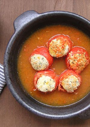 トマトの肉詰めスープ-レシピのメイン写真