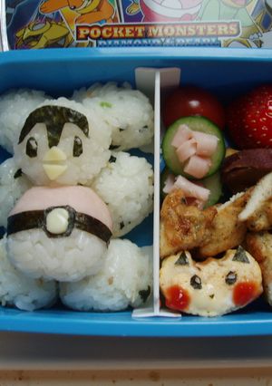 モンスターボール＆ポッチャマおにぎり弁当-レシピのメイン写真