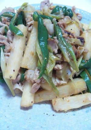 長いもと豚肉の炒めもの-レシピのメイン写真