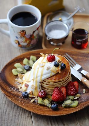 ふかふかしっとりパンケーキ♪ホットケーキ-レシピのメイン写真
