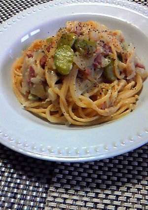 生ハムとそら豆のクリームパスタ-レシピのメイン写真
