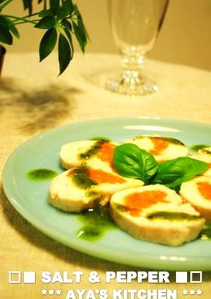 ***鶏の人参ロール★バジルソース***-レシピのメイン写真