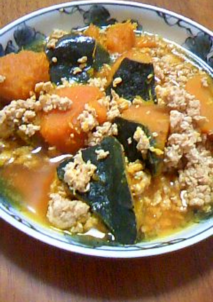 早い！かぼちゃのそぼろ煮-レシピのメイン写真