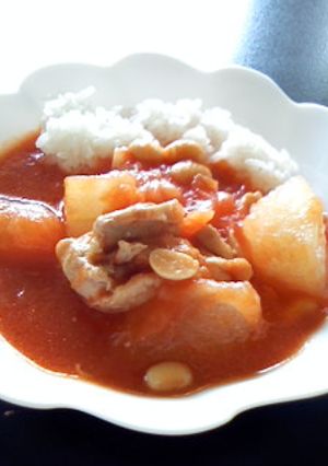 簡単で珍しい冬瓜のケチャップ煮-レシピのメイン写真