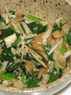 納豆とえのき茸とニラの炒めたの-レシピのメイン写真