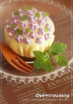 簡単デコ♪ あじさい蒸しパン-レシピのメイン写真
