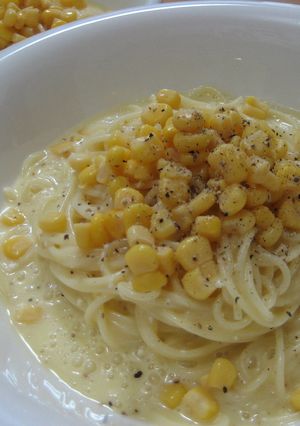 コーンクリームの冷製パスタ-レシピのメイン写真