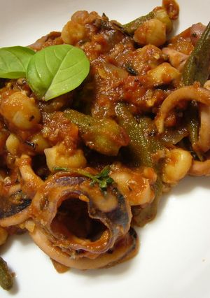 ヒヨコ豆とオクラのトマト炒め-レシピのメイン写真