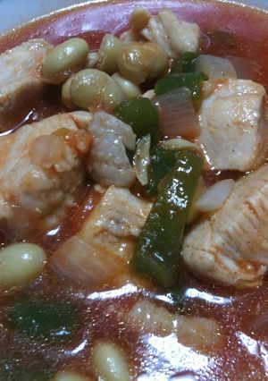 鶏肉と大豆のトマトスープ-レシピのメイン写真