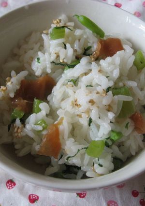かんたん☆大根菜と梅の混ぜ混ぜご飯-レシピのメイン写真