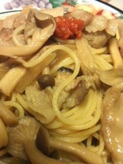 キノコと豚バラの柚子胡椒パスタ-レシピのメイン写真
