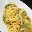 納豆・イカそうめん・大葉のパスタ