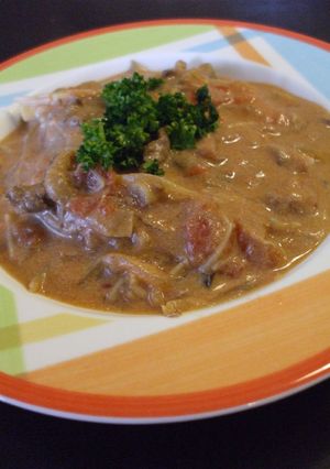 豆乳トマトの酸味爽やかな　茸ストロガノフ-レシピのメイン写真