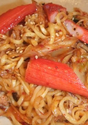 かにかまとキムチの簡単♬焼きそば-レシピのメイン写真