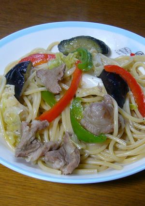 なすたっぷりの夏野菜のポークパスタ-レシピのメイン写真