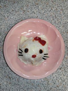 キティちゃんの白いオムライス!娘大喜び☆-レシピのメイン写真