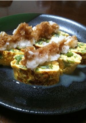明太子とインゲンのふんわり卵焼き-レシピのメイン写真