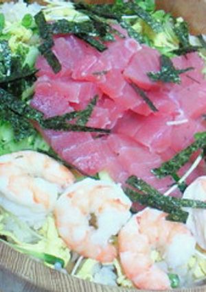おうちで簡単!海老とマグロのちらし寿司☆-レシピのメイン写真