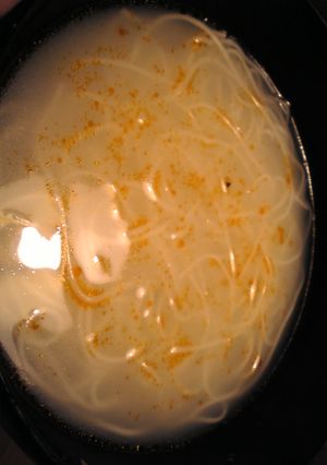 簡単：白湯スープとラー油のにゅうめん-レシピのメイン写真