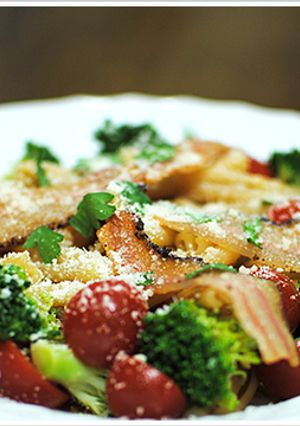 温かいパンチェッタを添えた冷製パスタ-レシピのメイン写真