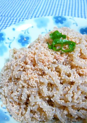 お弁当に♪糸こん（しらたき）たらこスパ風-レシピのメイン写真