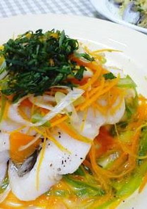 レンジdeヒラメの蒸し野菜☆-レシピのメイン写真