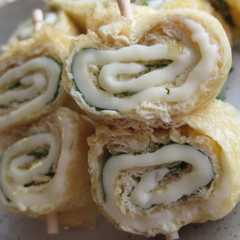 รูปของ 油揚げとチーズのクルクル巻き★