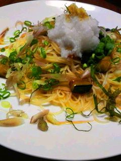 揚げだし茄子の和風冷製パスタ-レシピのメイン写真