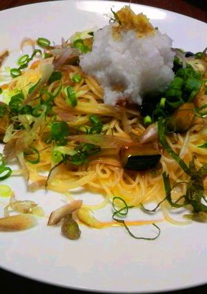 揚げだし茄子の和風冷製パスタ-レシピのメイン写真