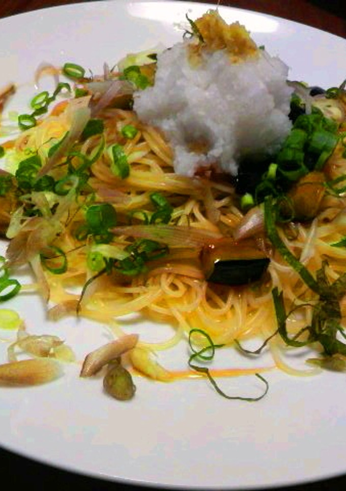 揚げだし茄子の和風冷製パスタ-レシピのメイン写真