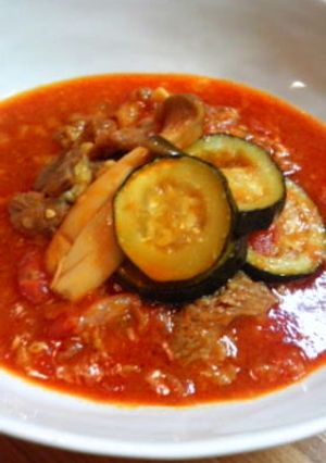 ズッキーニと牛すじの夏トマトカレー-レシピのメイン写真