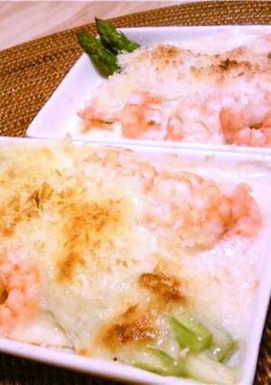 アスパラと海老のグラタン♪-レシピのメイン写真