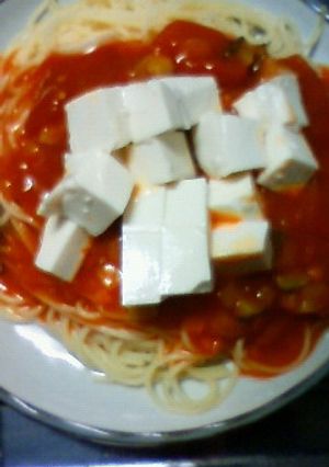 冷製トマトソースパスタ豆腐のせ-レシピのメイン写真