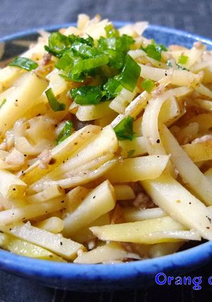 焼き豚の煮汁deじゃがミンチ炒め-レシピのメイン写真