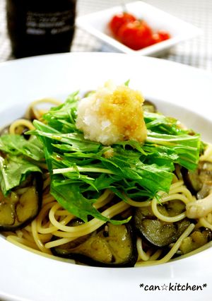 夏はサッパリと！ナスとしめじの冷製パスタ-レシピのメイン写真