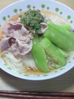 豚しゃぶとナスの冷やしそうめん-レシピのメイン写真