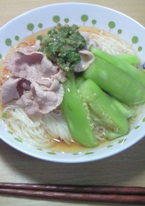 豚しゃぶとナスの冷やしそうめん-レシピのメイン写真