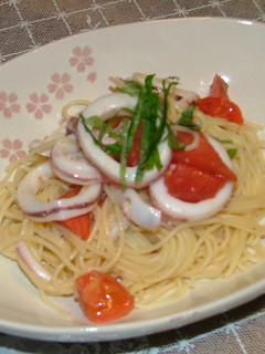 イカとトマトの夏を楽しむ冷製パスタ-レシピのメイン写真