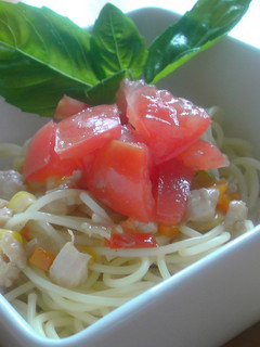 ゆず胡椒とトマトの冷製パスタ-レシピのメイン写真
