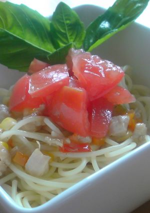 ゆず胡椒とトマトの冷製パスタ-レシピのメイン写真