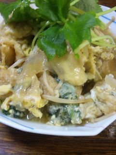 春菊と油揚げの卵とじ-レシピのメイン写真