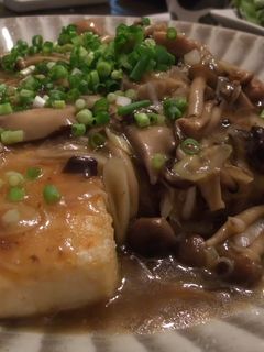 豆腐ステーキ♪キノコと鶏のあんかけ☆-レシピのメイン写真