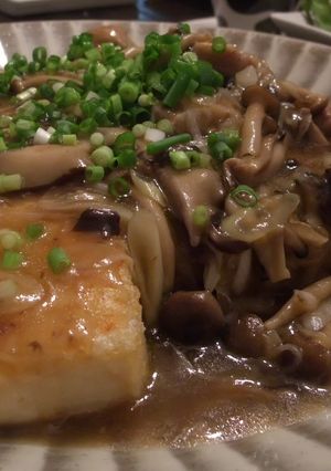 豆腐ステーキ♪キノコと鶏のあんかけ☆-レシピのメイン写真