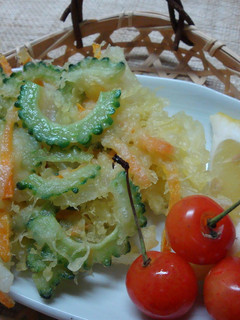 今が旬です!彩りよし!ゴーヤのかき揚げ-レシピのメイン写真