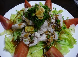 にんにくチップのせ豚しゃぶサラダ-レシピのメイン写真