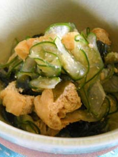 きゅうりとワカメとお揚げの酢の物-レシピのメイン写真