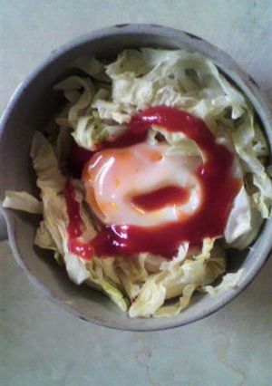 キャベツと卵だけ 簡単巣籠もりキャベツ-レシピのメイン写真