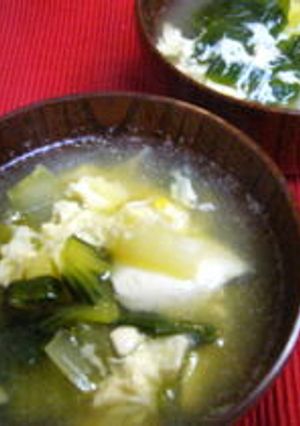 ★青梗菜とたまごのお味噌汁★-レシピのメイン写真