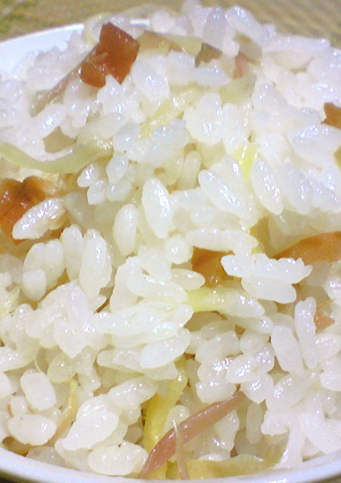 生姜と茗荷の炊き込みご飯 梅風味-レシピのメイン写真