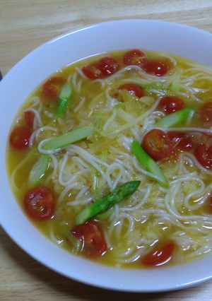 そうめんであっさりっ!スープパスタもどき-レシピのメイン写真